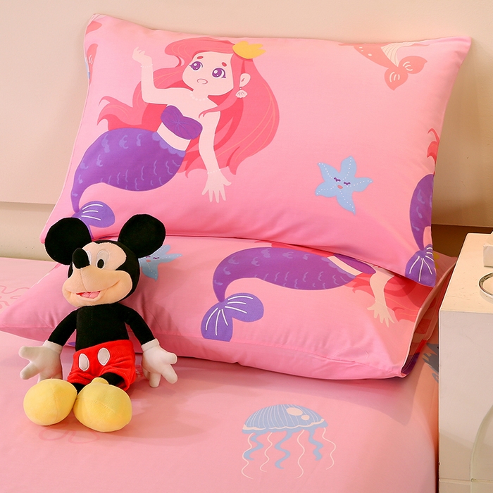 91家纺网 家纺一手货源 找家纺 金鑫汇家纺 2025新款超好卖全棉单枕套 小美人鱼