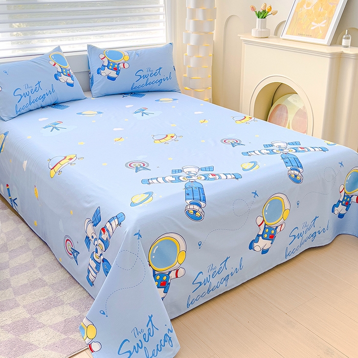 91家纺网 家纺一手货源 找家纺 金鑫汇家纺 2025新款超好卖全棉单床单 宇宙奥秘