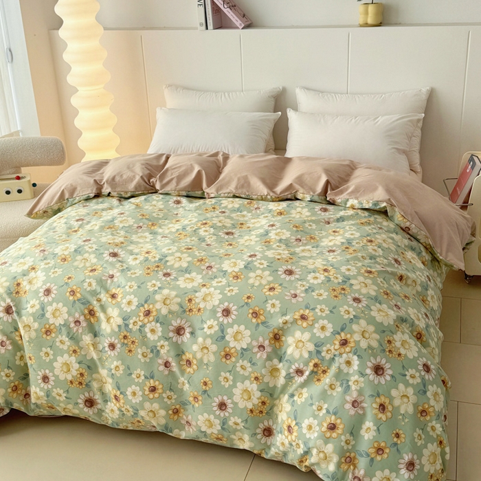 91家纺网 家纺一手货源 找家纺 2025新款133X76宽幅全棉纯棉印花系列单品被套 春不晚