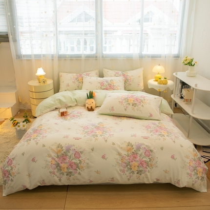91家纺网 家纺一手货源 找家纺 （总）2025新款40支13070纯棉四件套-花卉