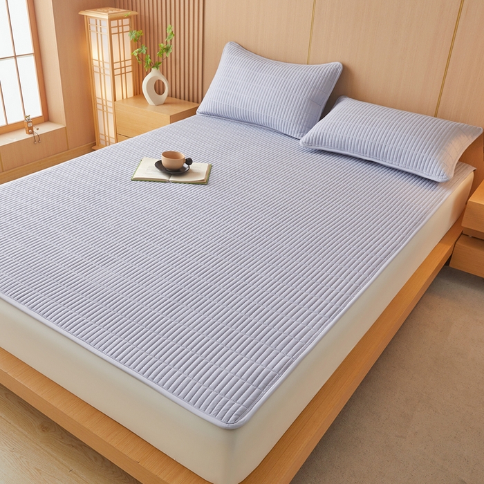 91家纺网 家纺一手货源 找家纺 2025春夏新款A类亲肤大豆床垫-简约系列 宝石蓝-床垫