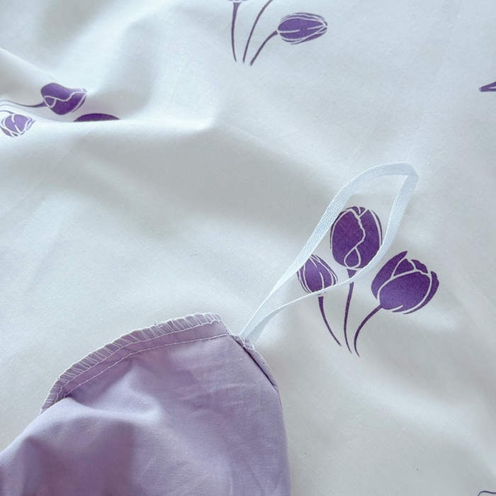 91家纺网 家纺一手货源 找家纺 2025新款133X76宽幅全棉纯棉印花系列四件套 郁见你-紫