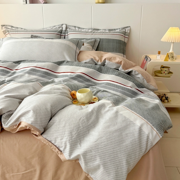 91家纺网 家纺一手货源 找家纺 2025新款133X76宽幅全棉纯棉印花系列四件套 梦彩