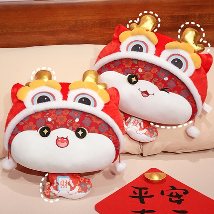 （总）仟亿莱 2025新款醒狮福多多二合一抱枕毯