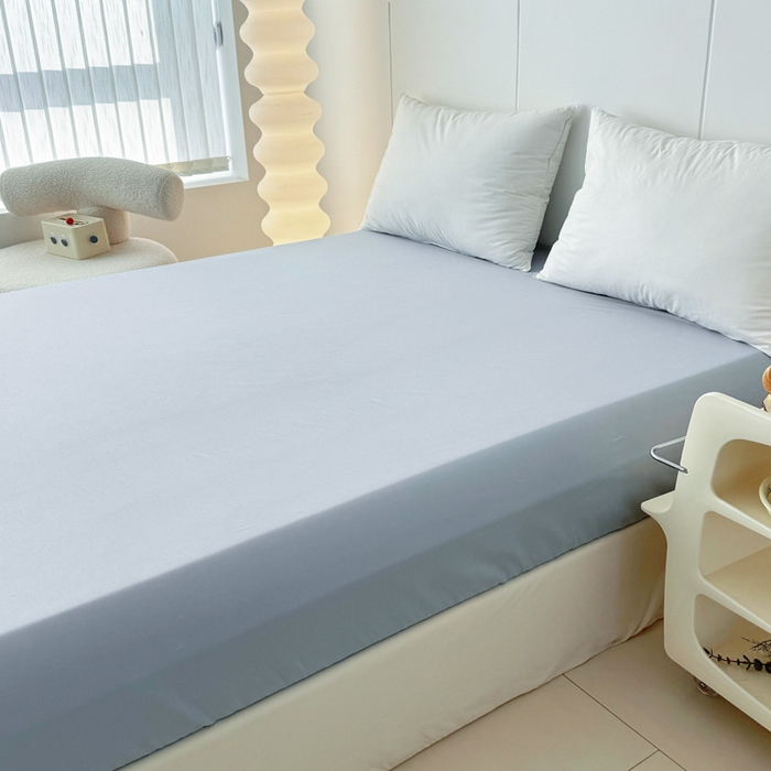 91家纺网 家纺一手货源 找家纺 2025新款133X76宽幅全棉纯棉印花系列单品床笠 时尚韵律-蓝