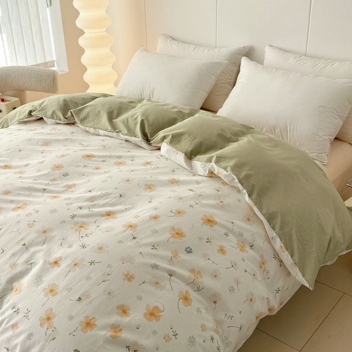 91家纺网 家纺一手货源 找家纺 2025新款133X76宽幅全棉纯棉印花系列单品被套 花仙子-黄