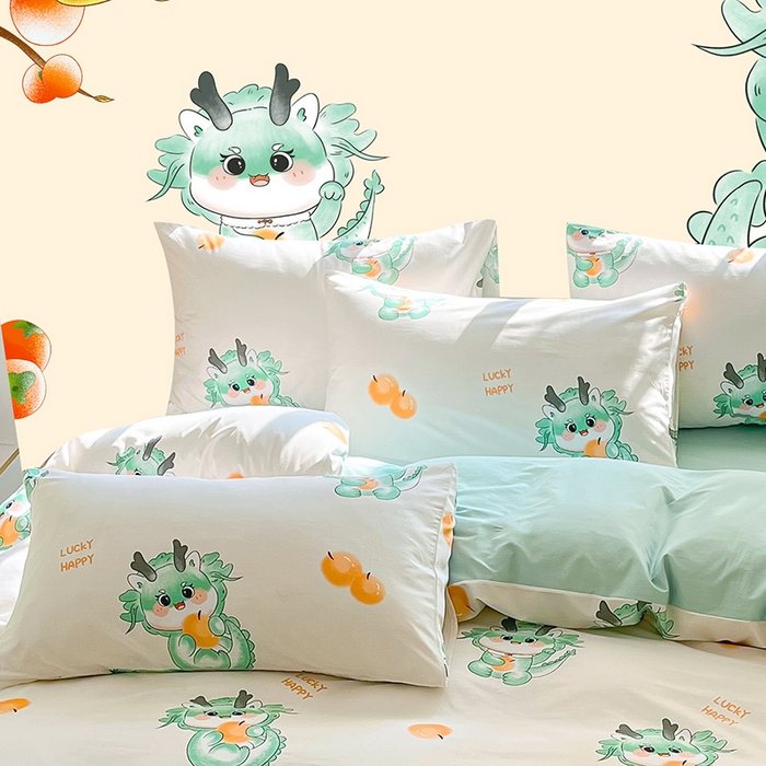 91家纺网 家纺一手货源 找家纺 金鑫汇家纺 2025新款超好卖全棉单枕套 青龙使者