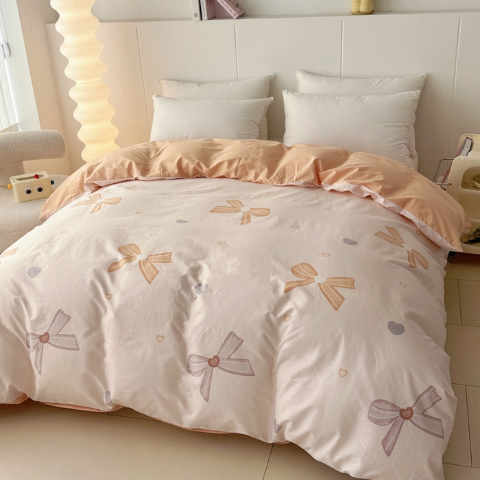 91家纺网 家纺一手货源 找家纺 2025新款133X76宽幅全棉纯棉印花系列单品被套 花蝴蝶-米