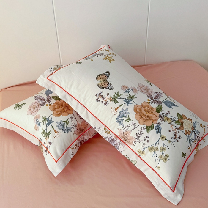 91家纺网 家纺一手货源 找家纺 2025新款133X76宽幅全棉纯棉印花系列四件套 蝶恋花-迷情