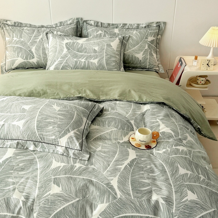 91家纺网 家纺一手货源 找家纺 2025新款133X76宽幅全棉纯棉印花系列四件套 春和