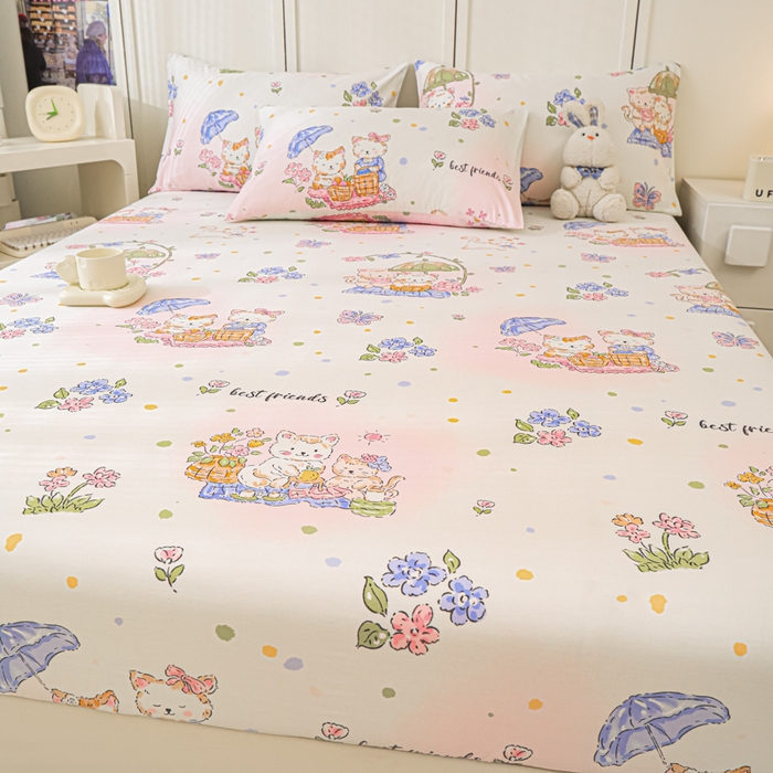 91家纺网 家纺一手货源 找家纺 金鑫汇家纺 2025新款超好卖全棉单床笠 喵喵日记