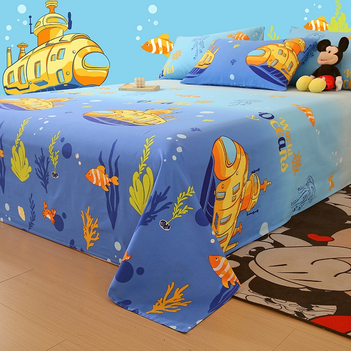 91家纺网 家纺一手货源 找家纺 金鑫汇家纺 2025新款超好卖全棉单床单 海底探秘