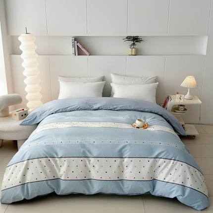 2025新款133X76宽幅全棉纯棉印花系列单品被套 时尚韵律-蓝
