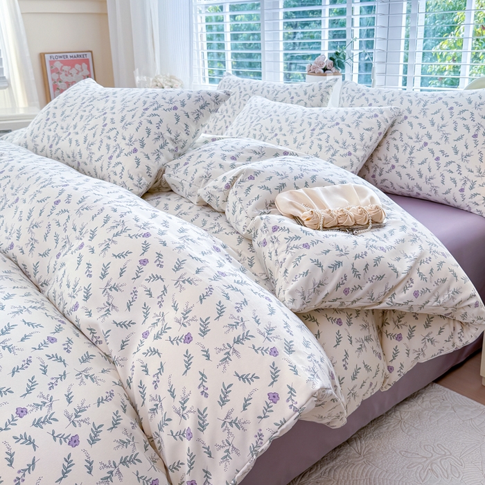 91家纺网 家纺一手货源 找家纺 金米诺 2024款A类有氧针织棉双层纱加厚四件套 甜心公主