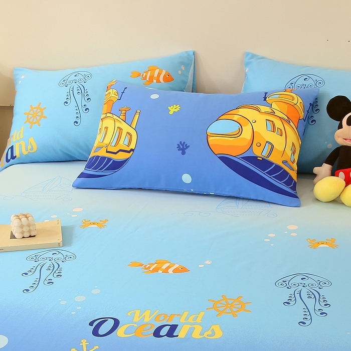 91家纺网 家纺一手货源 找家纺 金鑫汇家纺 2025新款超好卖全棉单枕套 海底探秘