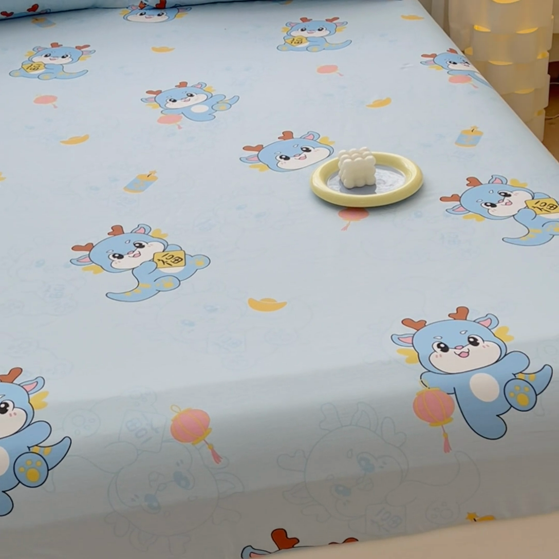 91家纺网 家纺一手货源 找家纺 金鑫汇家纺 2025新款超好卖全棉单床单 瑞龙送福