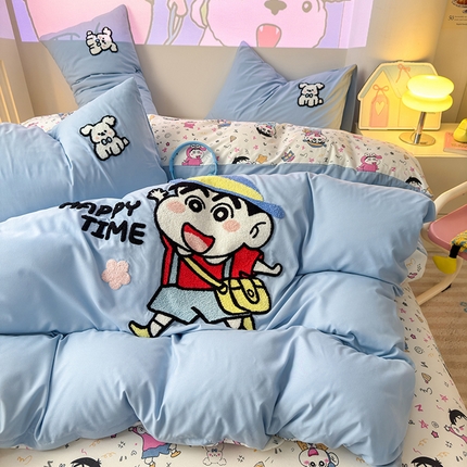 2025新款糯糯棉(110克）大版卡通毛巾绣四件套（提供买家绣）-场景二 原野新之助