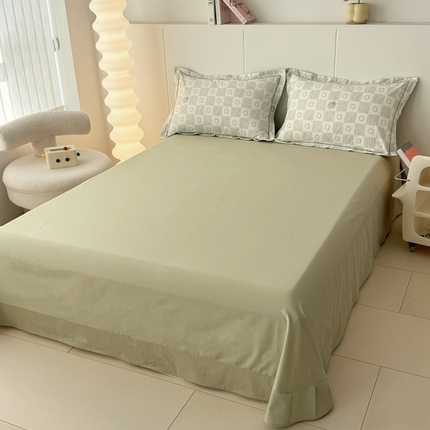 2025新款13376宽幅全棉印花单床单系列可定制 有点甜-绿