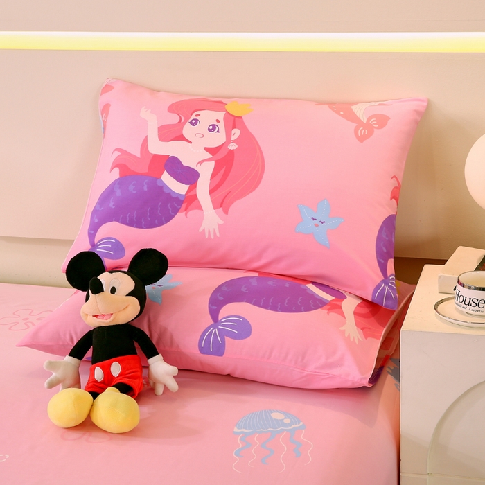 91家纺网 家纺一手货源 找家纺 2023-2024新款13070全棉好卖花型套件系列-单枕套 小美人鱼