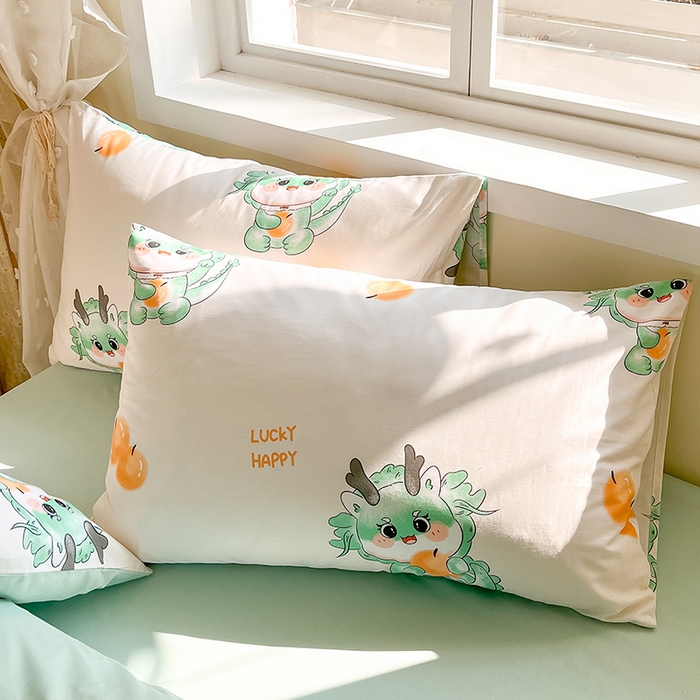 91家纺网 家纺一手货源 找家纺 2023-2024新款13070全棉好卖花型套件系列-单枕套 小青龙