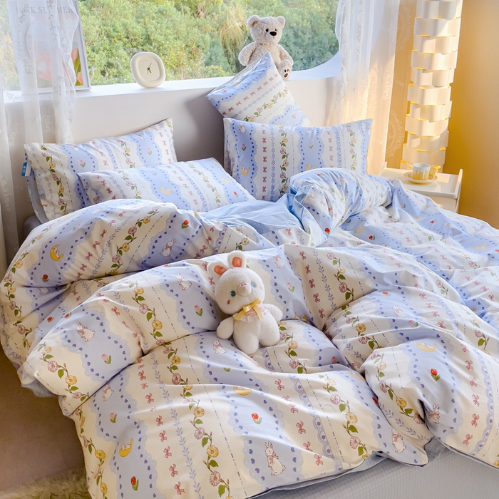 91家纺网 家纺一手货源 找家纺 2023-2024新款13070全棉好卖花型套件系列-四件套 梨园花香