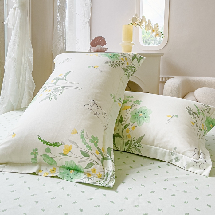 91家纺网 家纺一手货源 找家纺 2023-2024新款13070全棉好卖花型套件系列-单枕套 花信子