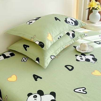 91家纺网 家纺一手货源 找家纺 天之爱 2025新款全棉印花单枕套熊猫宝贝