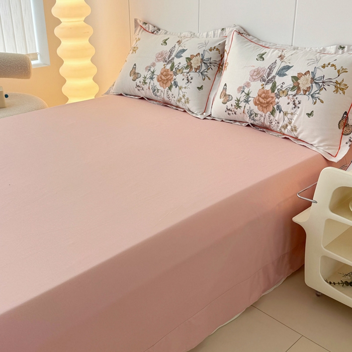 91家纺网 家纺一手货源 找家纺 2025新款13376宽幅全棉印花单床单系列可定制 蝶恋花-迷情