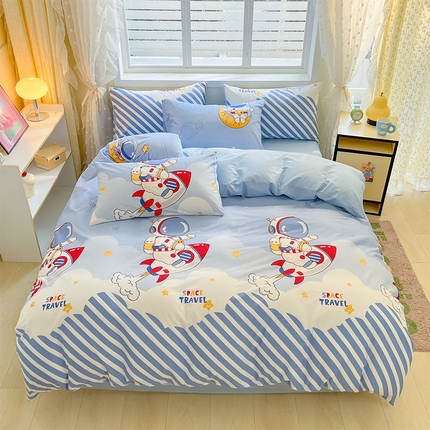 2023-2024新款13070全棉好卖花型套件系列-单床笠 冲上云霄