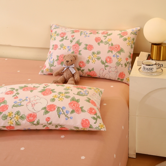 91家纺网 家纺一手货源 找家纺 2023-2024新款13070全棉好卖花型套件系列-单枕套 微洛花园