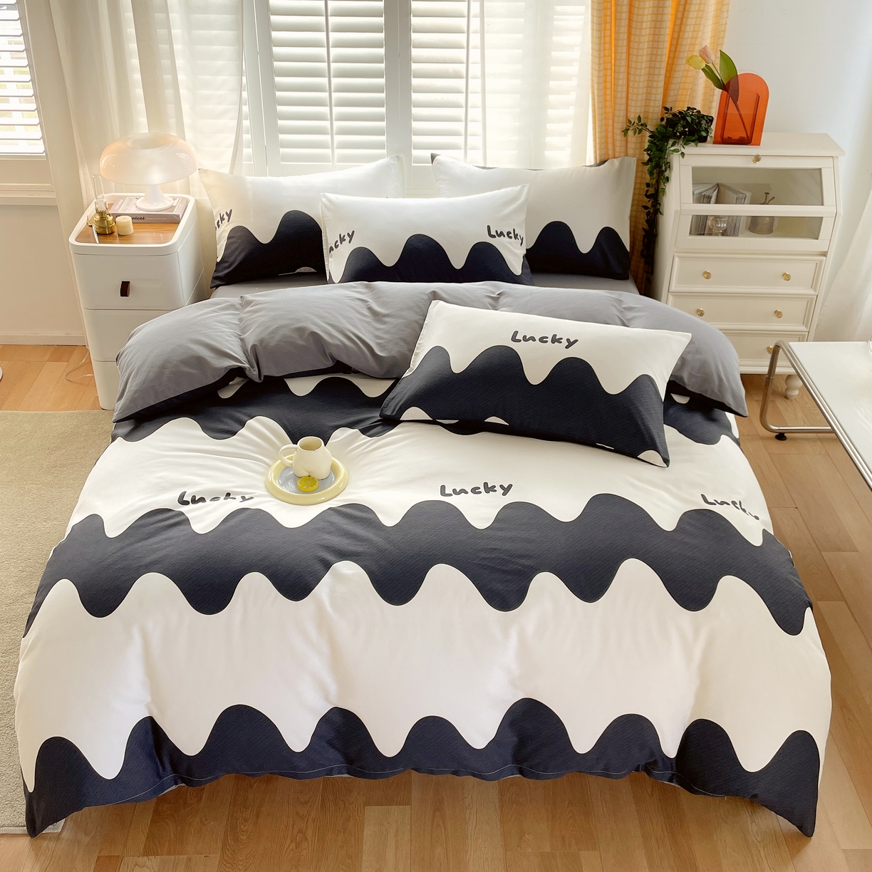 91家纺网 家纺一手货源 找家纺 2023-2024新款13070全棉好卖花型套件系列-单被套 波浪世界