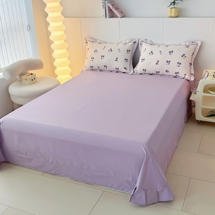 2025新款13376宽幅全棉印花单床单系列可定制 郁见你-紫