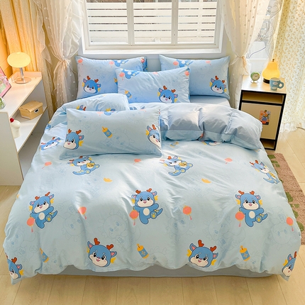 2023-2024新款13070全棉好卖花型套件系列-四件套 瑞龙送福