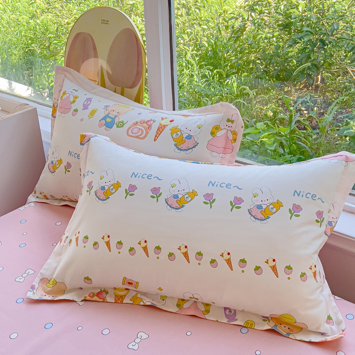 91家纺网 家纺一手货源 找家纺 2023-2024新款13070全棉好卖花型套件系列-单枕套 糖水日记