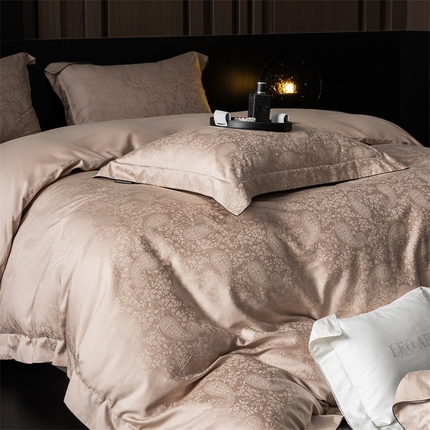 涞澳家纺 2025新款60支天丝棉磨绒四件套 约瑟-山砚色