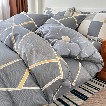 天之爱 2026新款全棉印花四件套时尚拼图