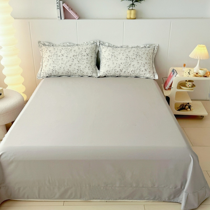 91家纺网 家纺一手货源 找家纺 2025新款13376宽幅全棉印花单床单系列可定制 夜来香-灰