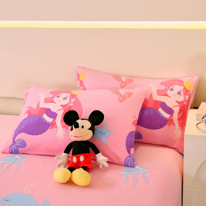 91家纺网 家纺一手货源 找家纺 2023-2024新款13070全棉好卖花型套件系列-单枕套 小美人鱼