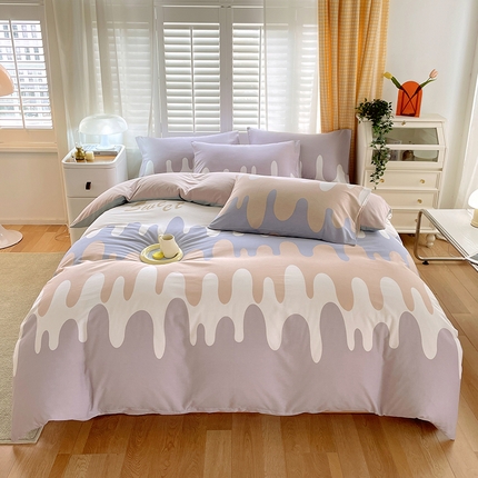 2023-2024新款13070全棉好卖花型套件系列-单被套 奶油粉