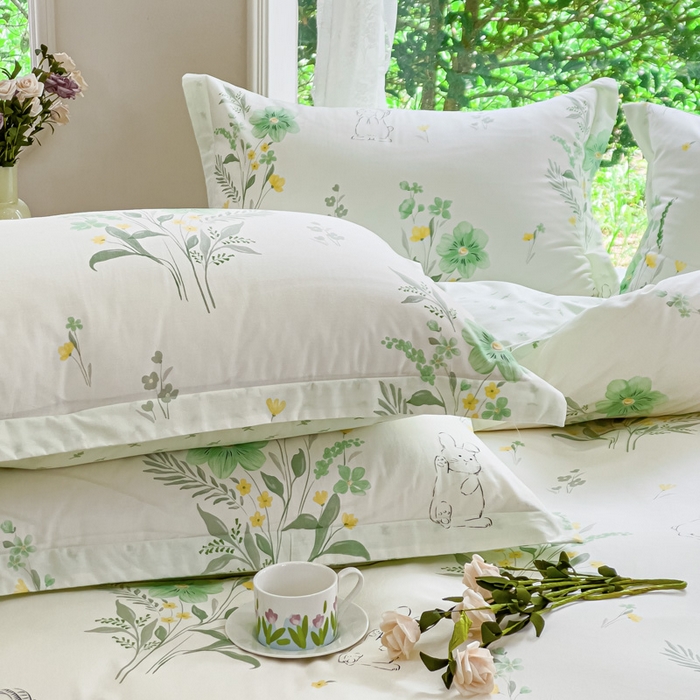 91家纺网 家纺一手货源 找家纺 2023-2024新款13070全棉好卖花型套件系列-单床笠 花信子