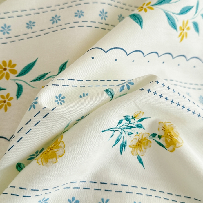 91家纺网 家纺一手货源 找家纺 天之爱 2025新款全棉印花四件套 花语初晴