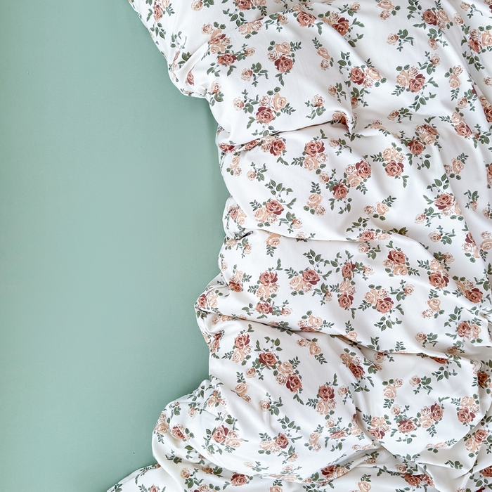 91家纺网 家纺一手货源 找家纺 金米诺 2024款A类有氧针织棉双层纱加厚四件套 花田物语