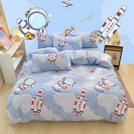 2023-2024新款13070全棉好卖花型套件系列-单床笠 星际穿越