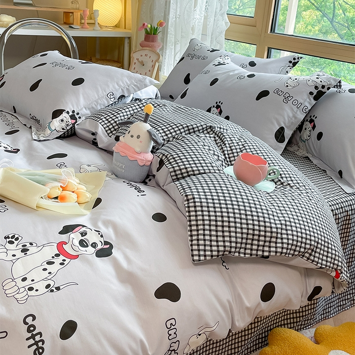 91家纺网 家纺一手货源 找家纺 2023-2024新款13070全棉好卖花型套件系列-四件套 小可爱