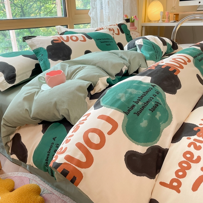 91家纺网 家纺一手货源 找家纺 2023-2024新款13070全棉好卖花型套件系列-四件套 蜗居