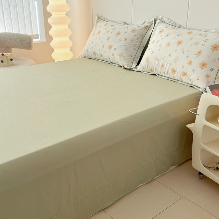 91家纺网 家纺一手货源 找家纺 2025新款13376宽幅全棉印花单床单系列可定制 花仙子-黄