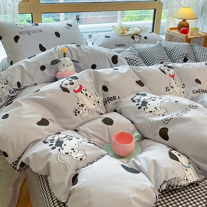 91家纺网 家纺一手货源 找家纺 2023-2024新款13070全棉好卖花型套件系列-四件套 小可爱