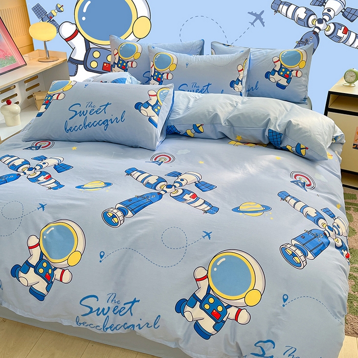 91家纺网 家纺一手货源 找家纺 2023-2024新款13070全棉好卖花型套件系列-单床单 宇宙奥秘