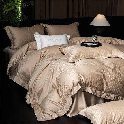 涞澳家纺 2025新款60支天丝棉磨绒四件套 马卡洛-驼