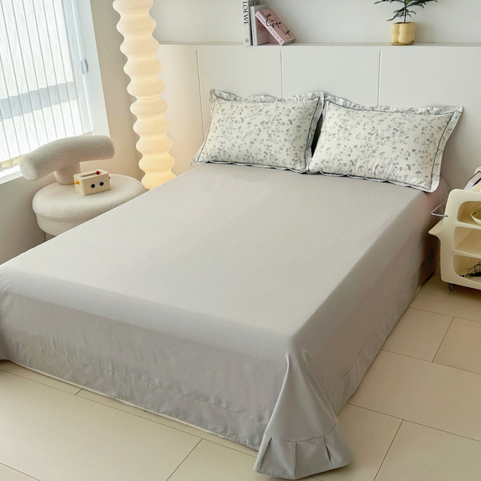 91家纺网 家纺一手货源 找家纺 2025新款13376宽幅全棉印花单床单系列可定制 夜来香-灰